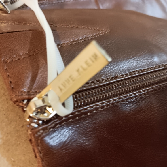 ANNE KLEIN Mollie Wedge Boot In Cognac - Picture 9 of 10